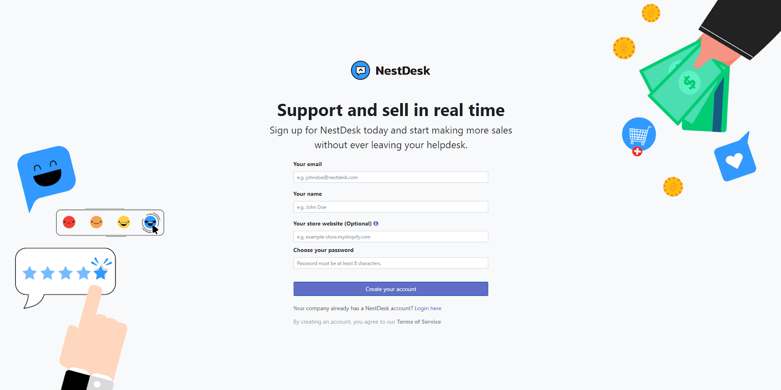 Create a NestDesk account 