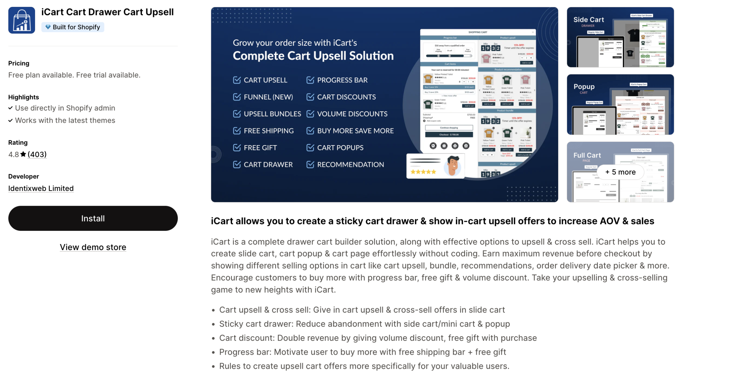 Icart Upsell