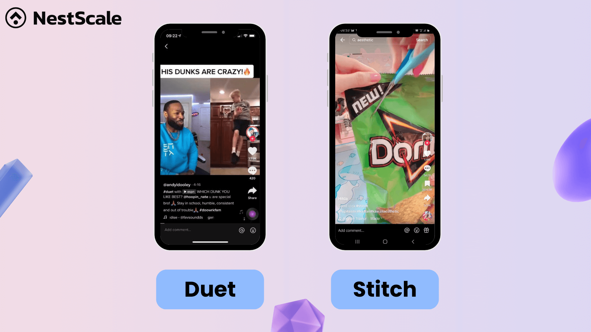 tiktok stitch vs. tiktok duet 