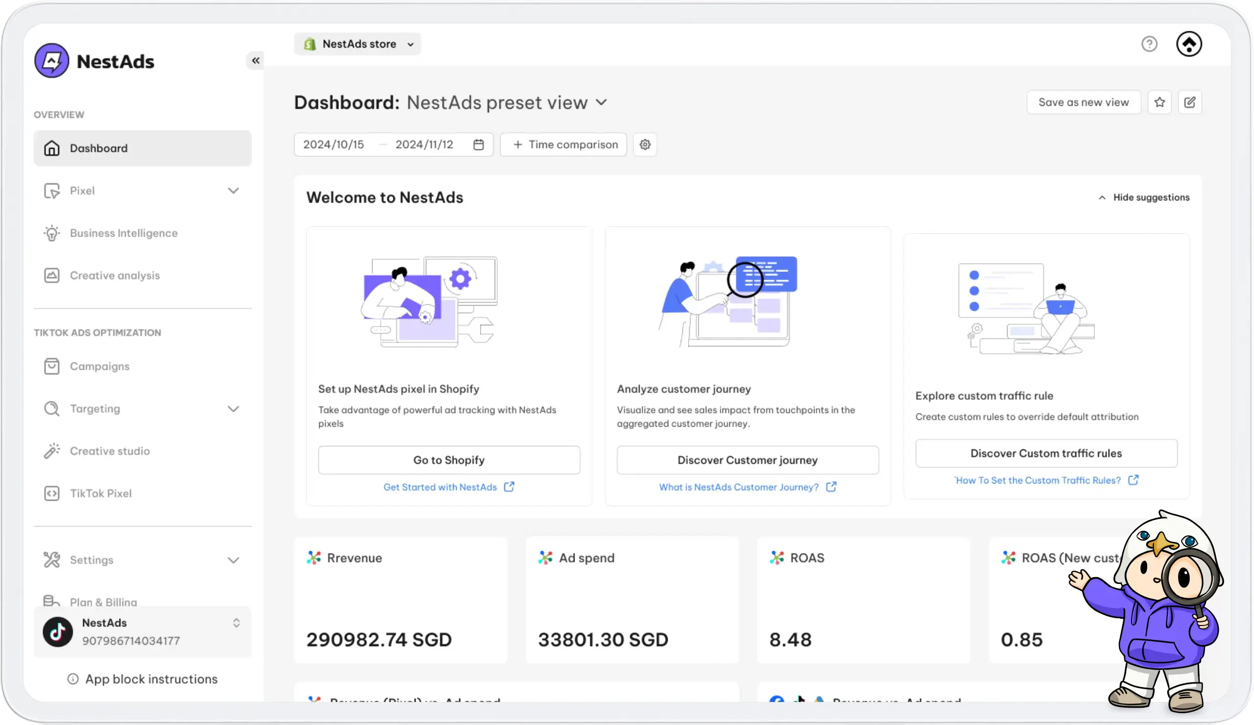 NestAds dashboard