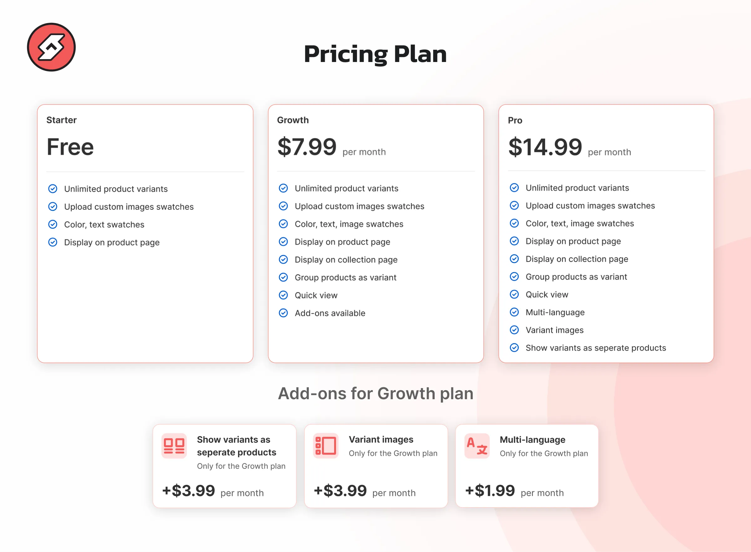 NS Color Swatch Variant Images 1.6 Pricing Plan