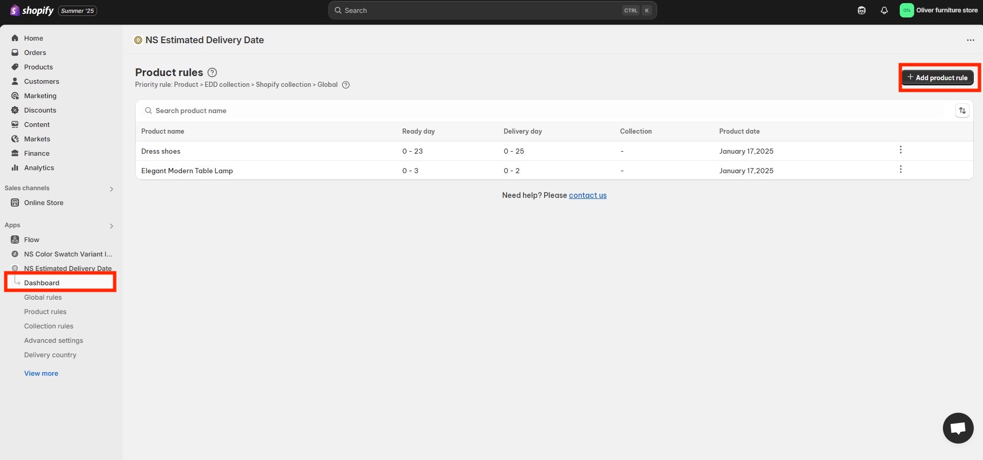 Display estimated delivery dates by product on Shopify