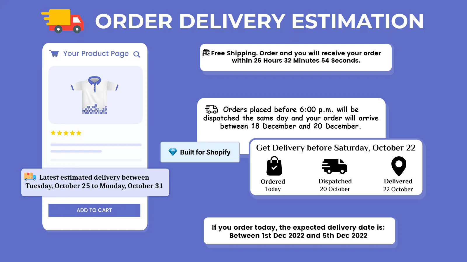Plex: Delivery Estimation Date Shopify Apps for Dynamic Delivery Messages