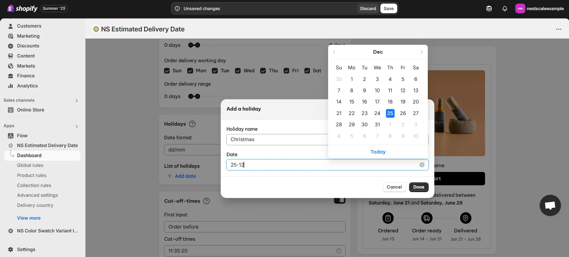 add multiple holidays