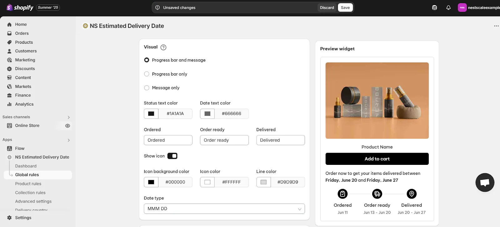 Customize widget visuals