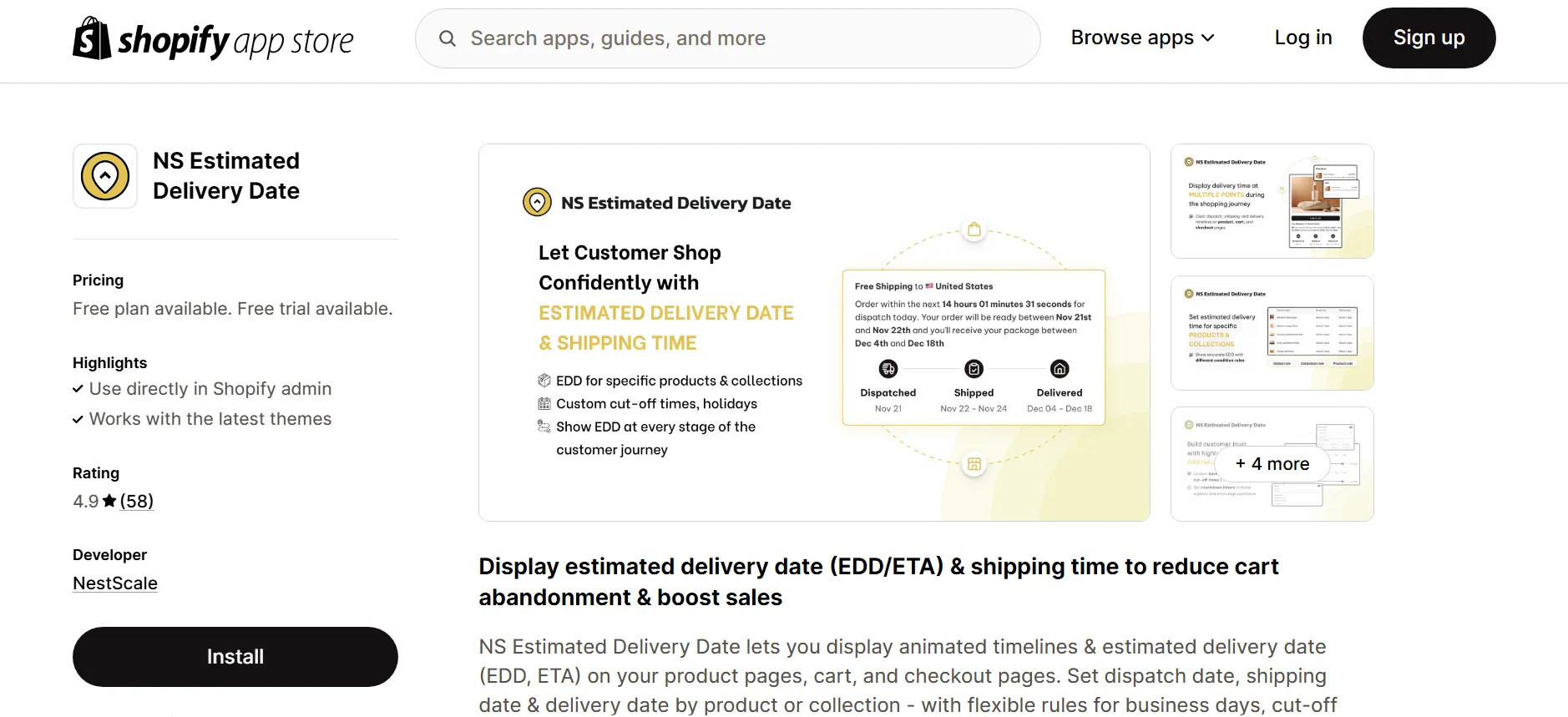 Shopify Estimated Delivery Date on the Product Page EDD