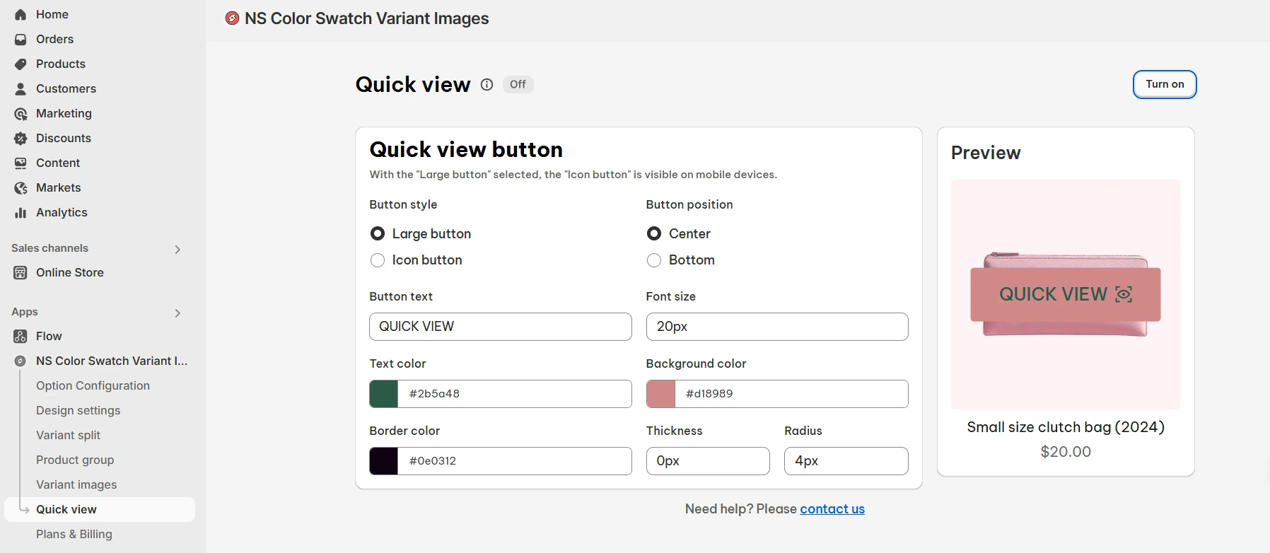 Quick view feature How to Add Color Swatches on Quick View in Shopify