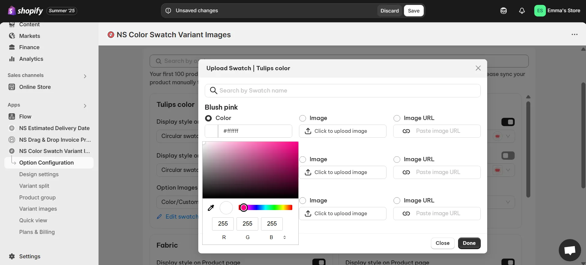 pick a color using a color picker