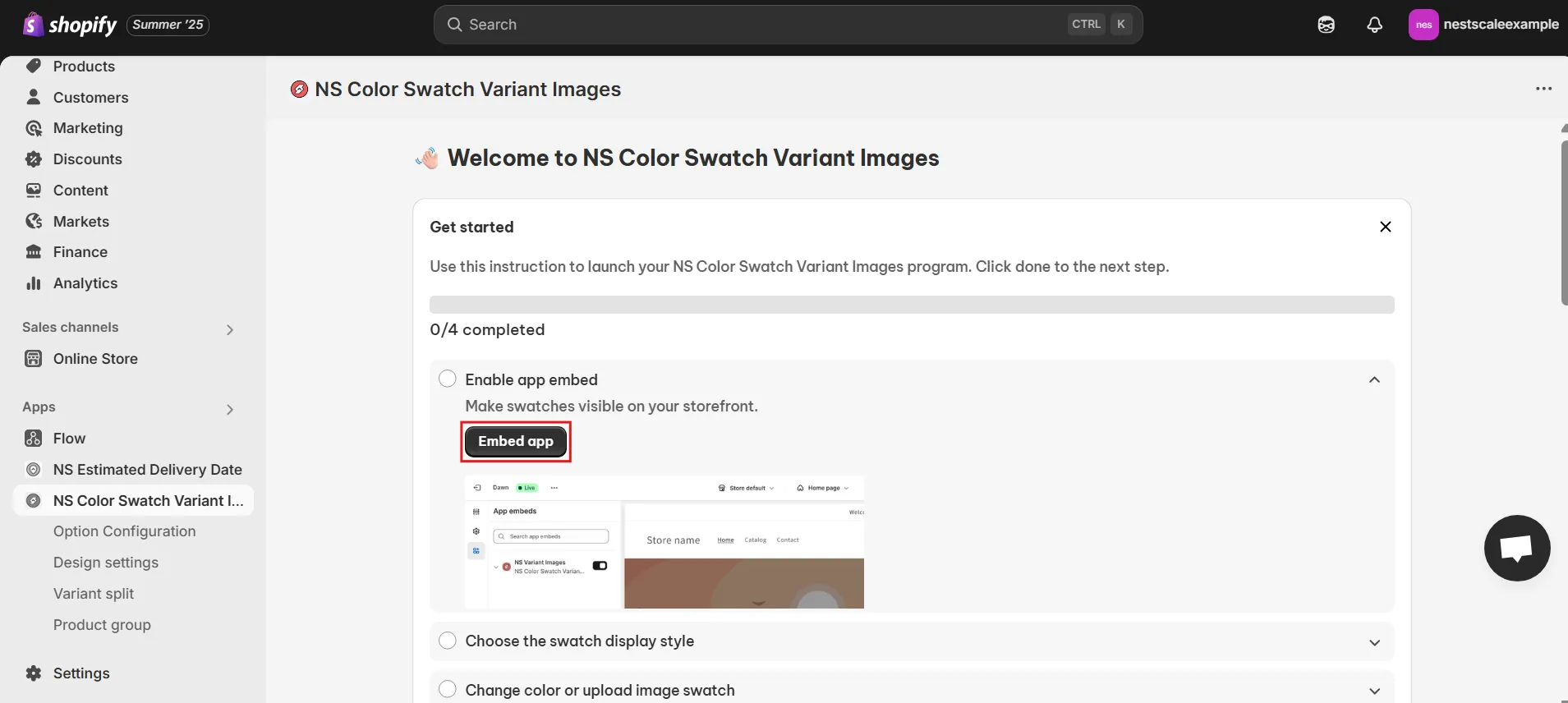 Embed app