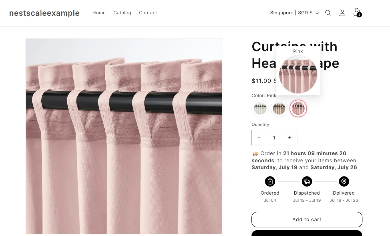 Shopify color swatches on your store