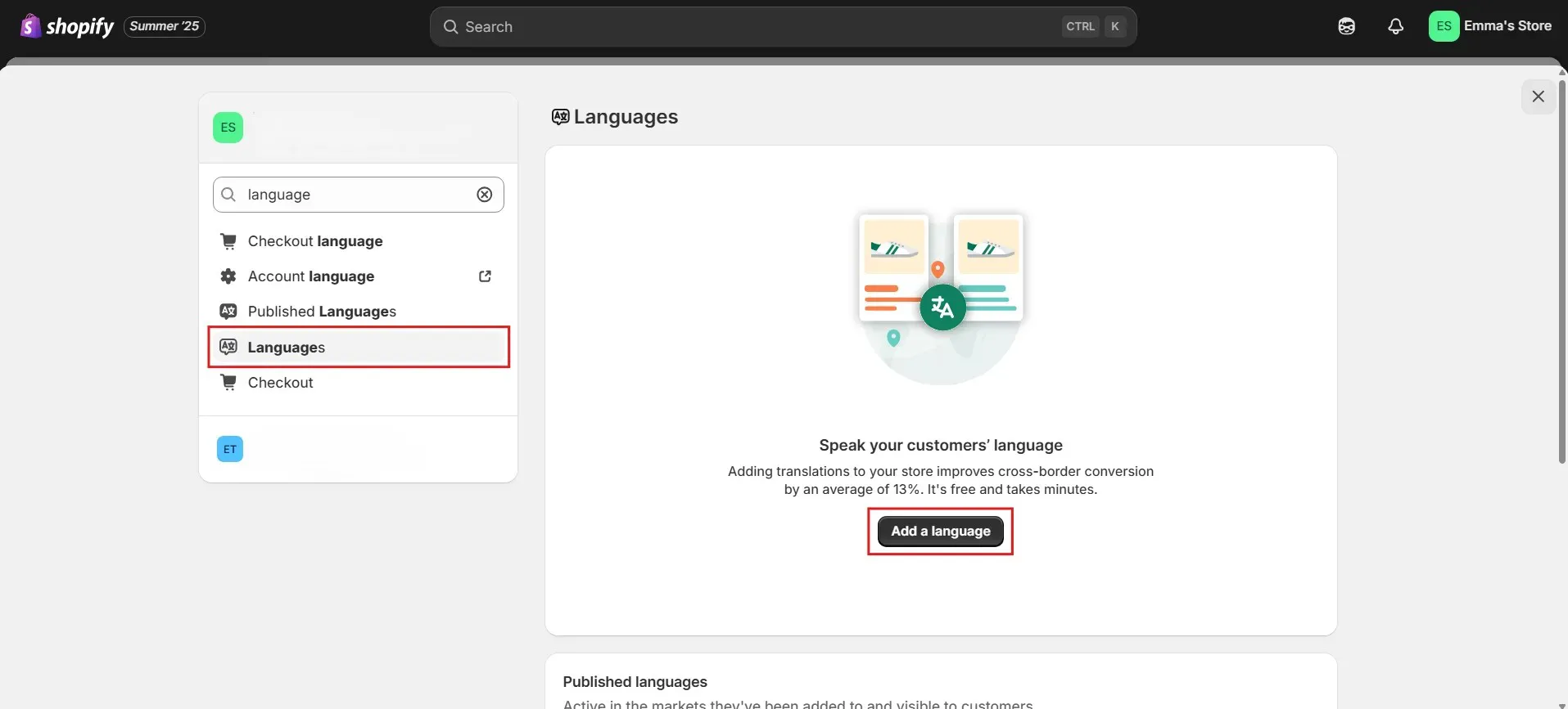 Add multiple languages to your store