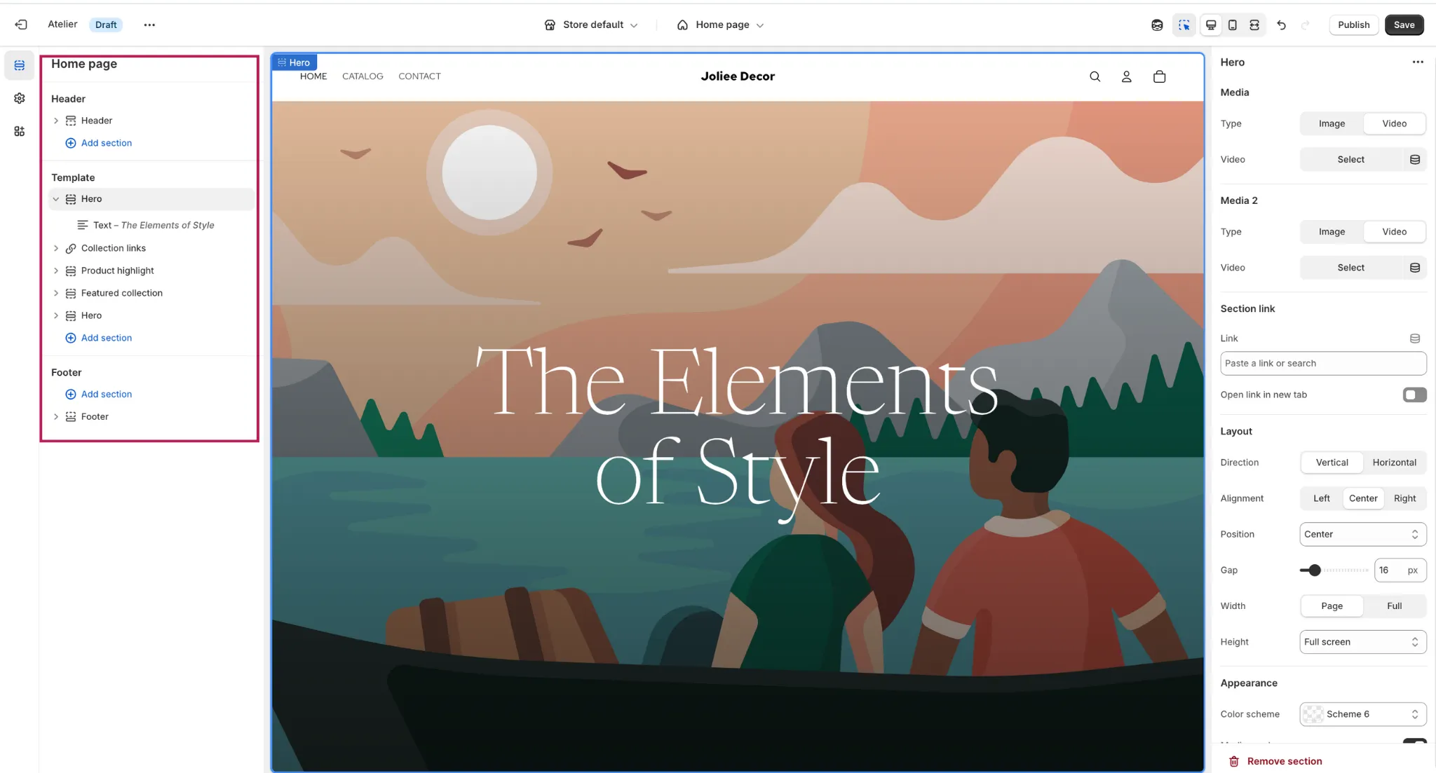 Horizon theme editor