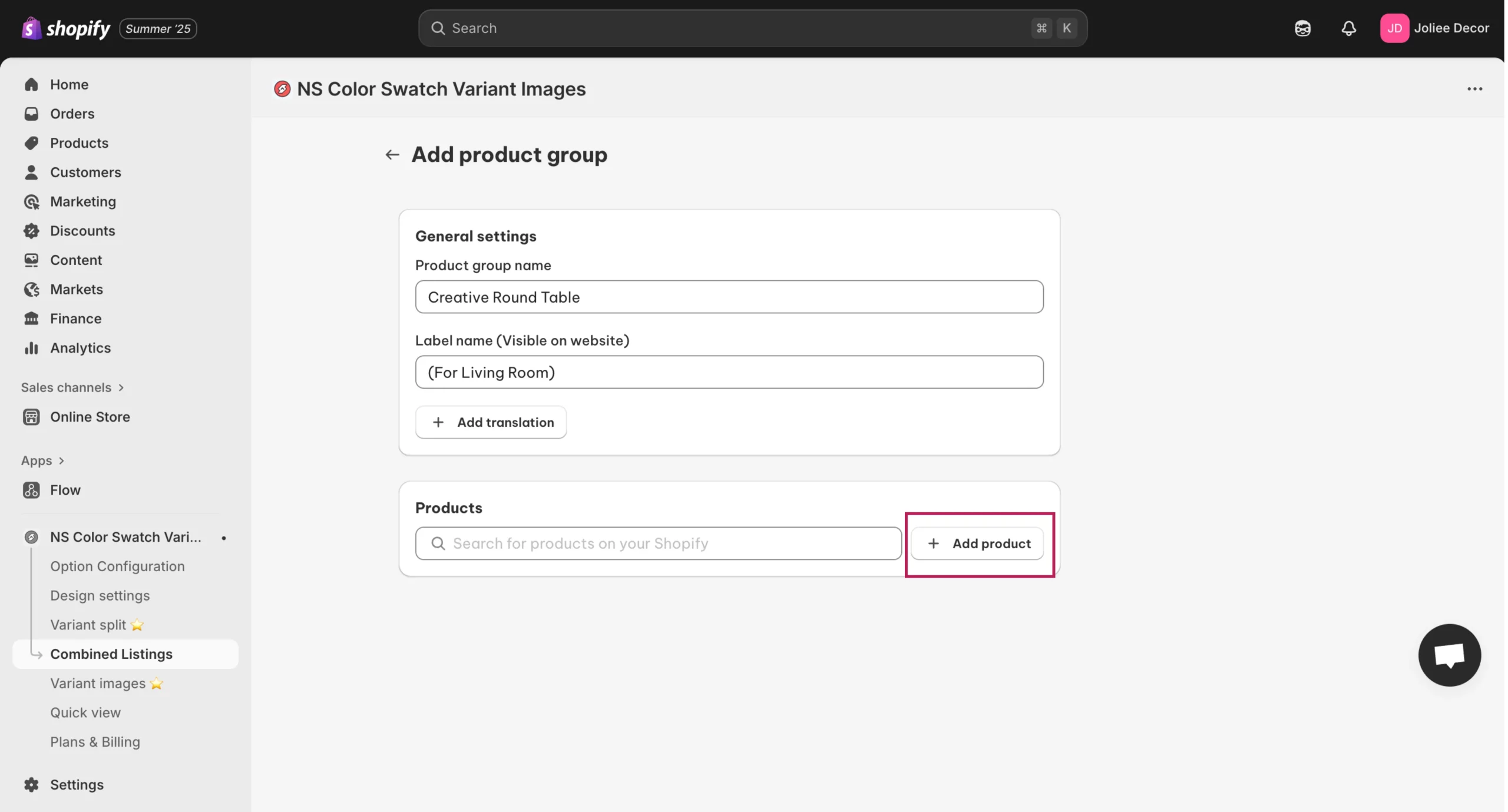 add product