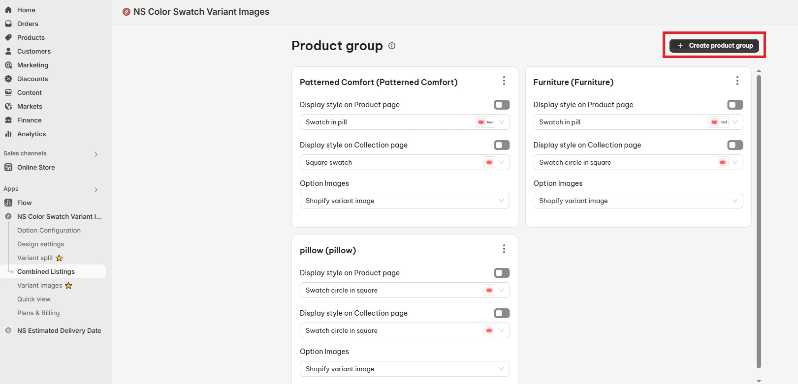 create product group