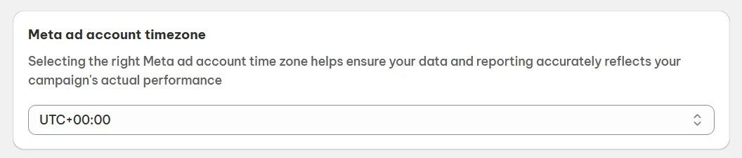 select Meta ad timezone