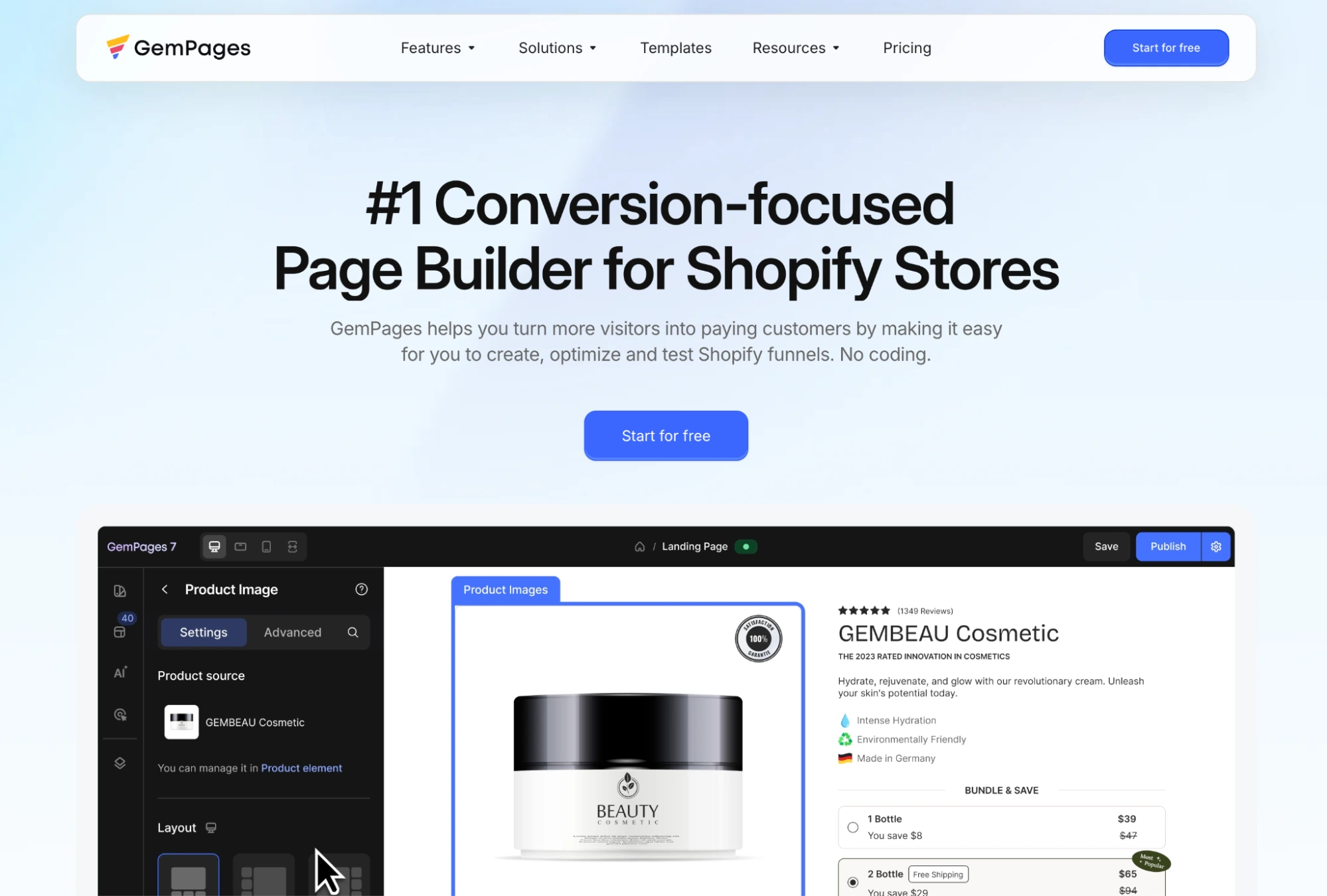 GemPages Landing Page Builder