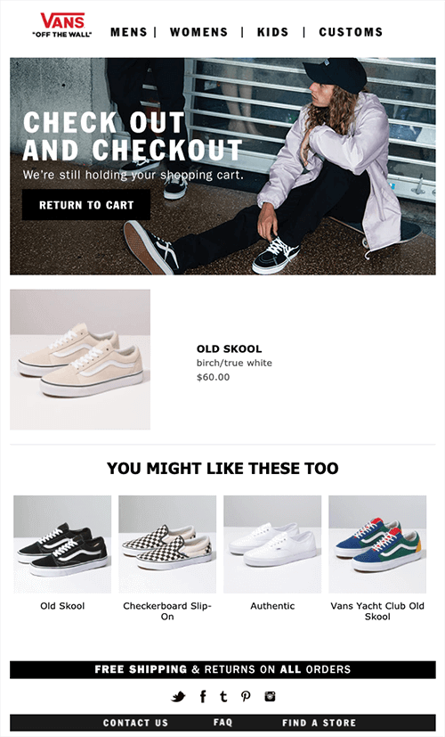 effective abandoned cart email example