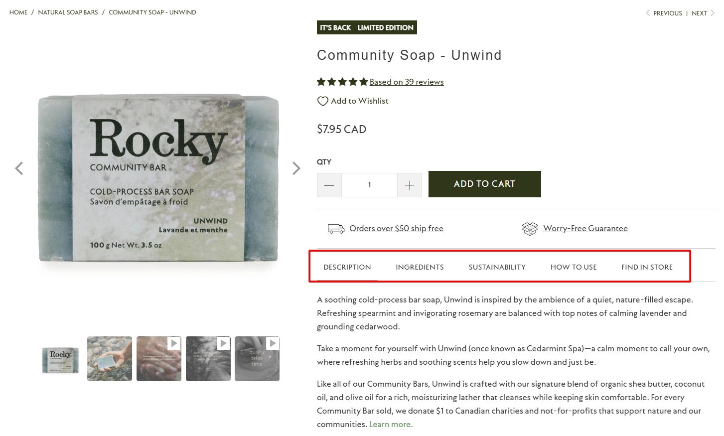 good product page description and photos