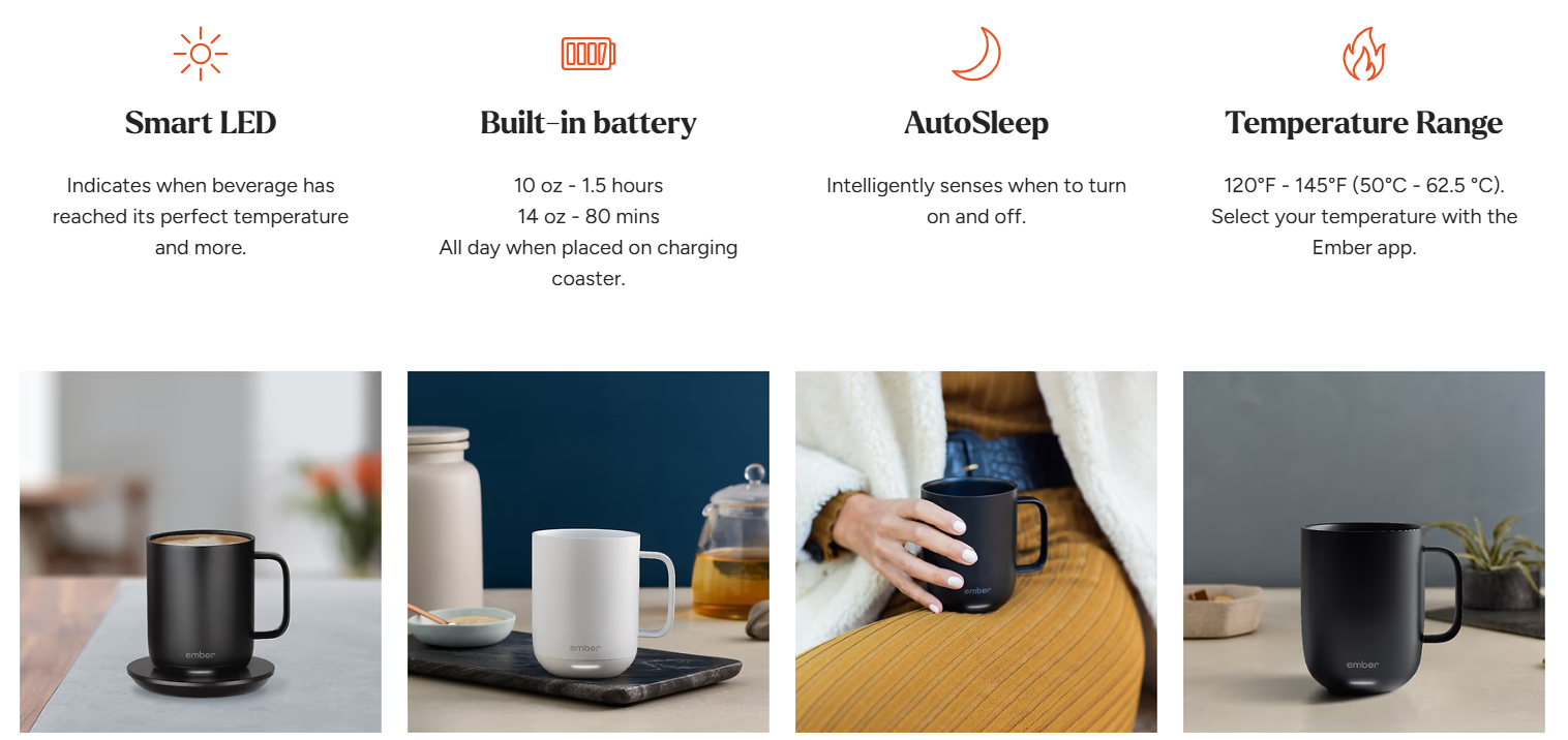 clear features and benefits of the product on product page