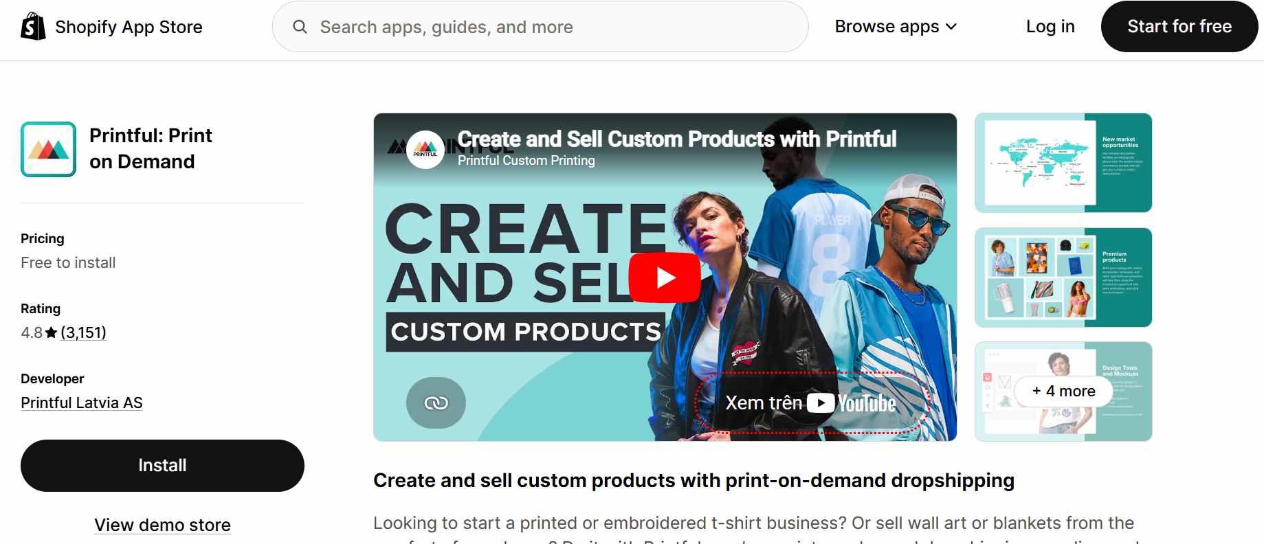 shopify app for POD clothing store