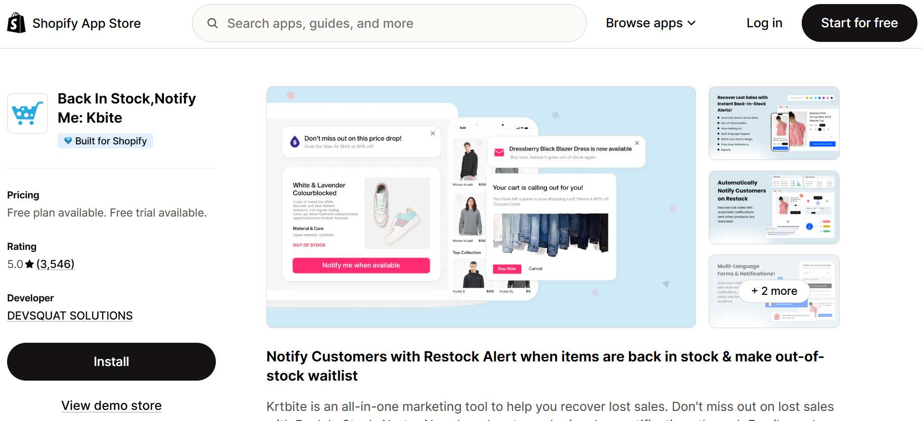 shopify app for stock alerts