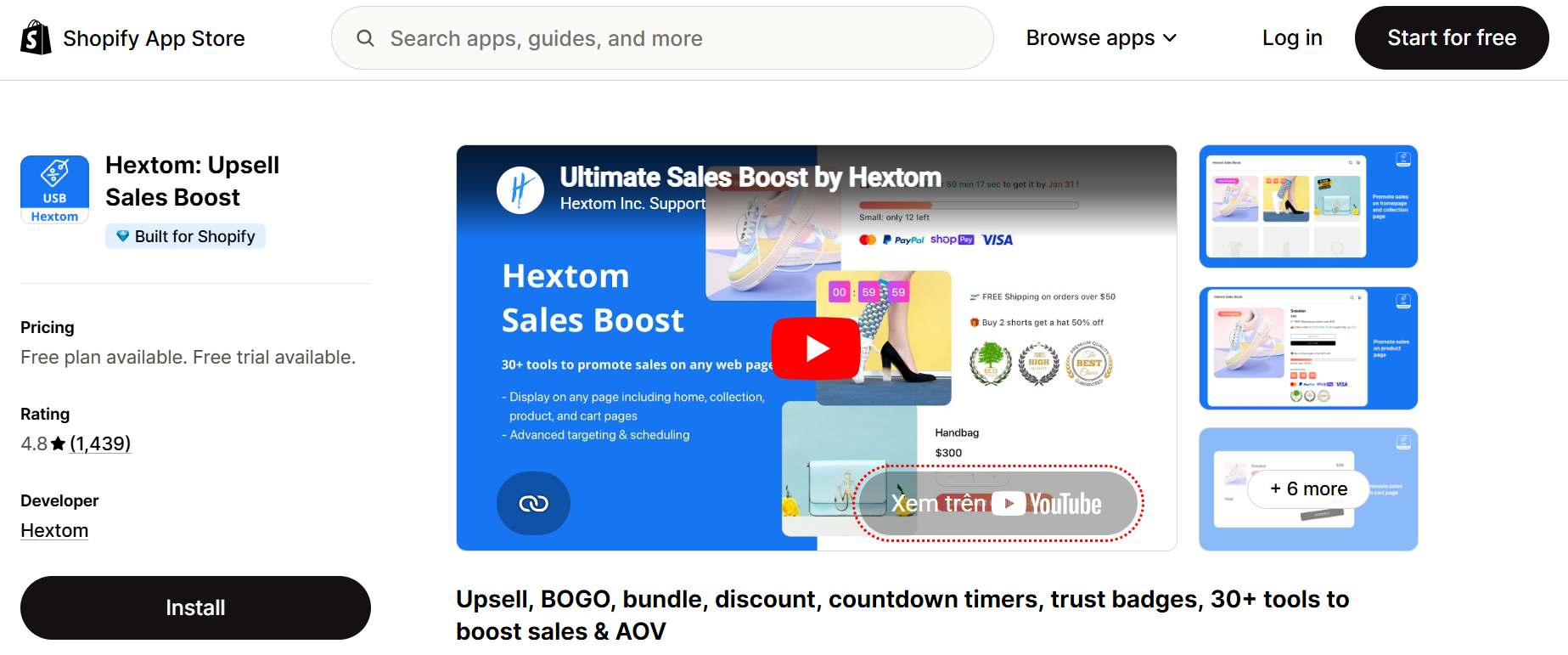 Shopify app to put conversion boosters on product page