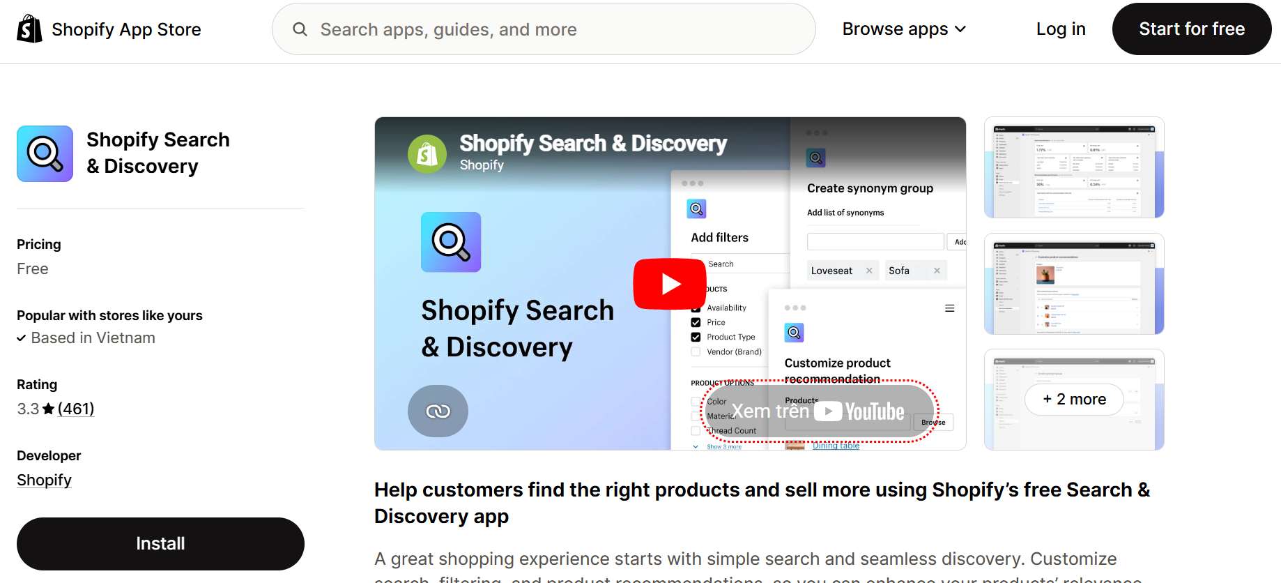 Shopify app for product discovery and recommendations