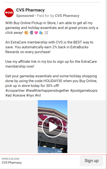example of Facebook retargeting ad for beauty product