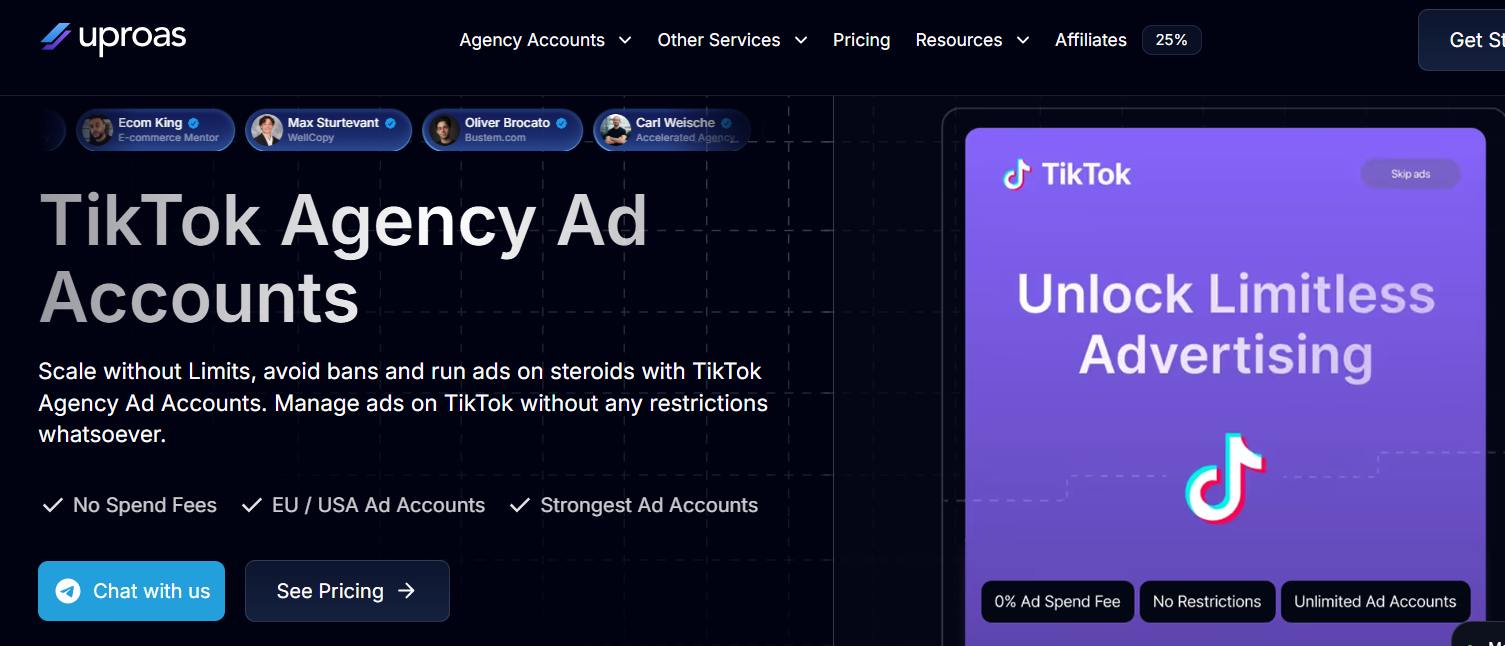 Uproas - TikTok agency ad accounts