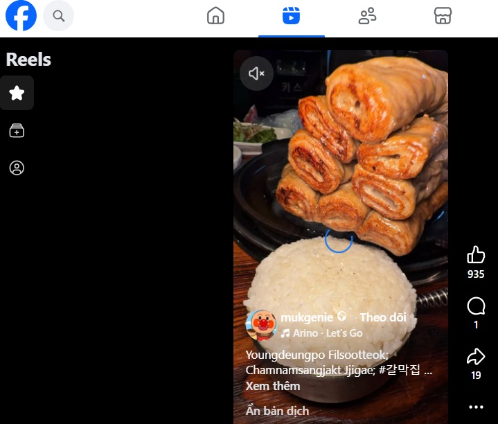 Facebook reels example