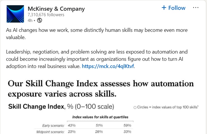 mckinsey & company's industry reports on linkedin
