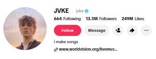JVKE tiktok bio
