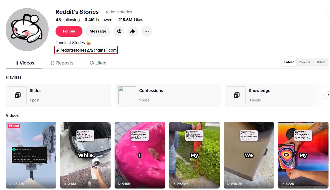 top faceless tiktok account