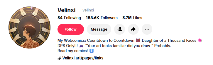 velinxi tiktok bio