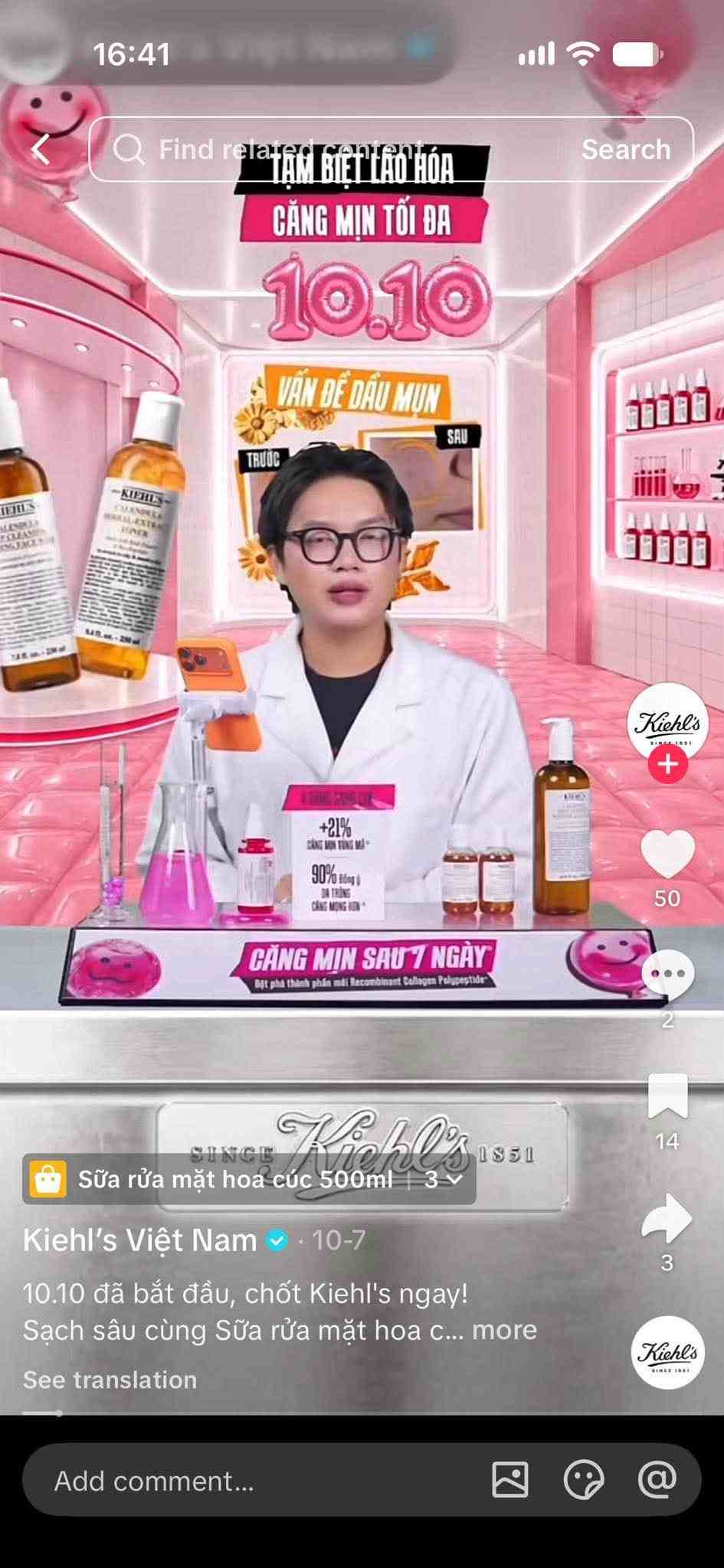Kiehl’s Vietnam livestream